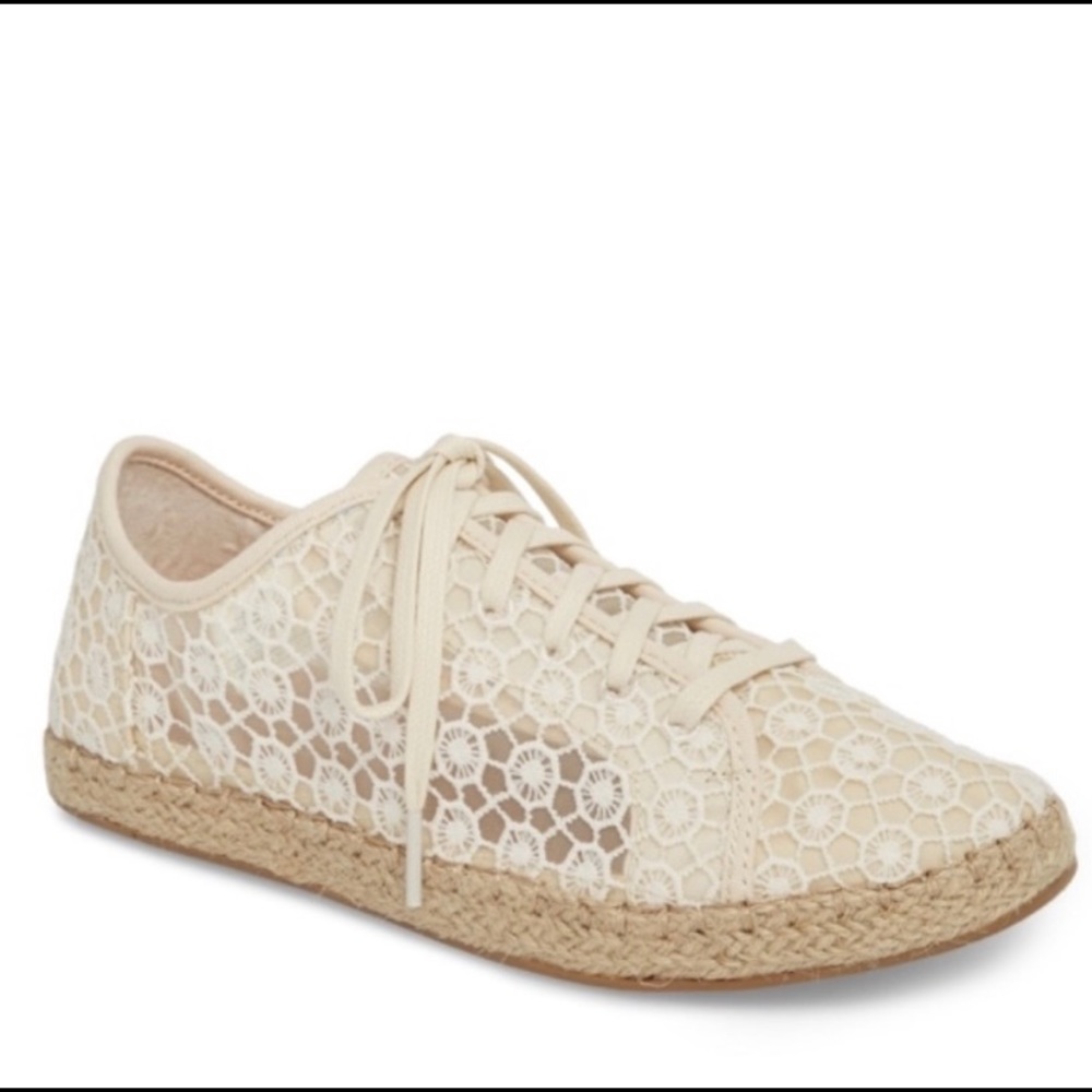 TOMS Natural Mosaic Lena Crochet Lace Up Sneakers